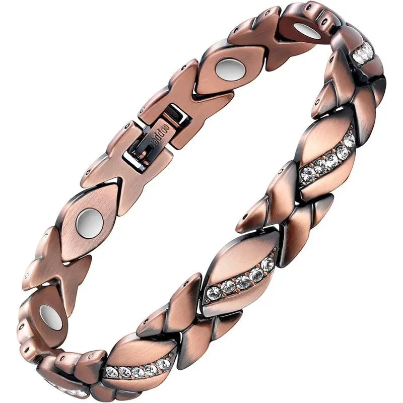 Ladies Titanium Magnetic Bracelet - Two Tone Gold