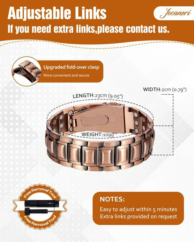 Mens Copper Magnetic Bracelet TRIPLE Power