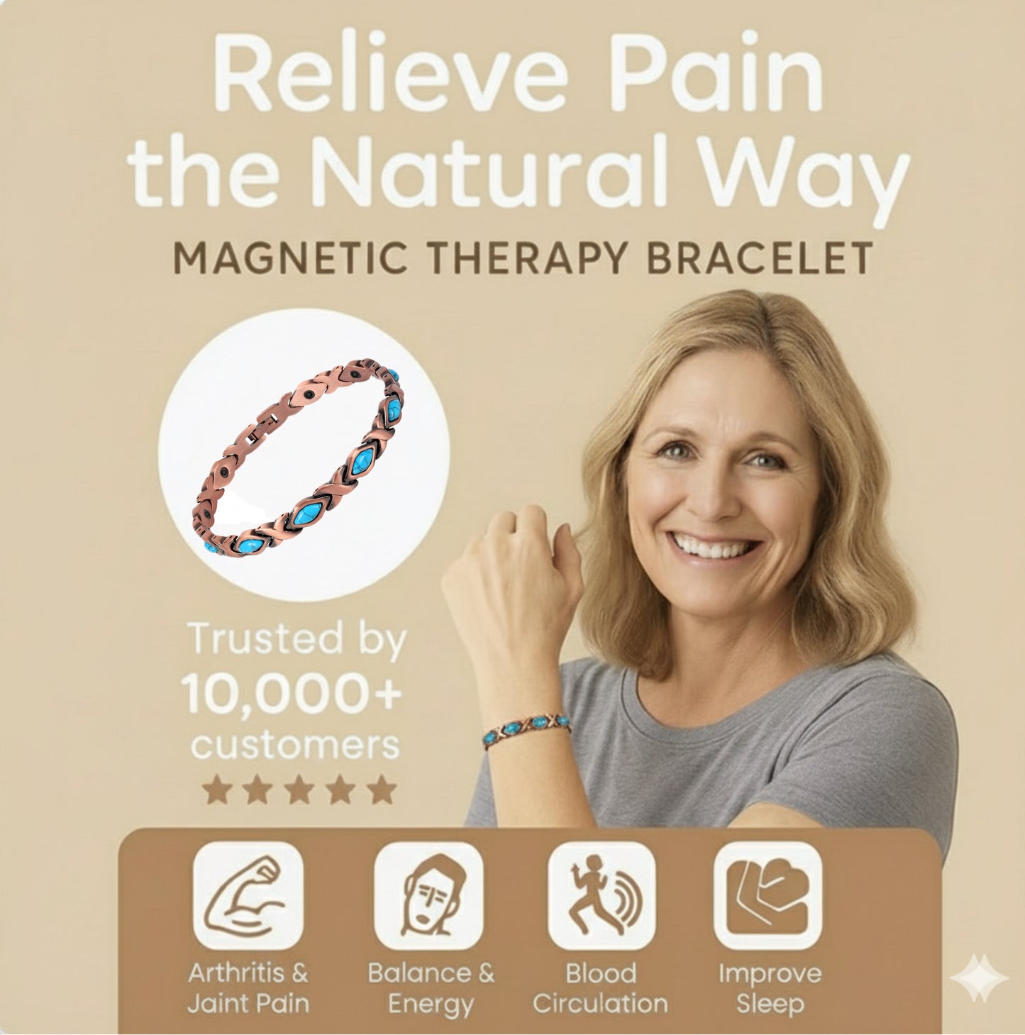 piece of men's copper magnetic bracelet