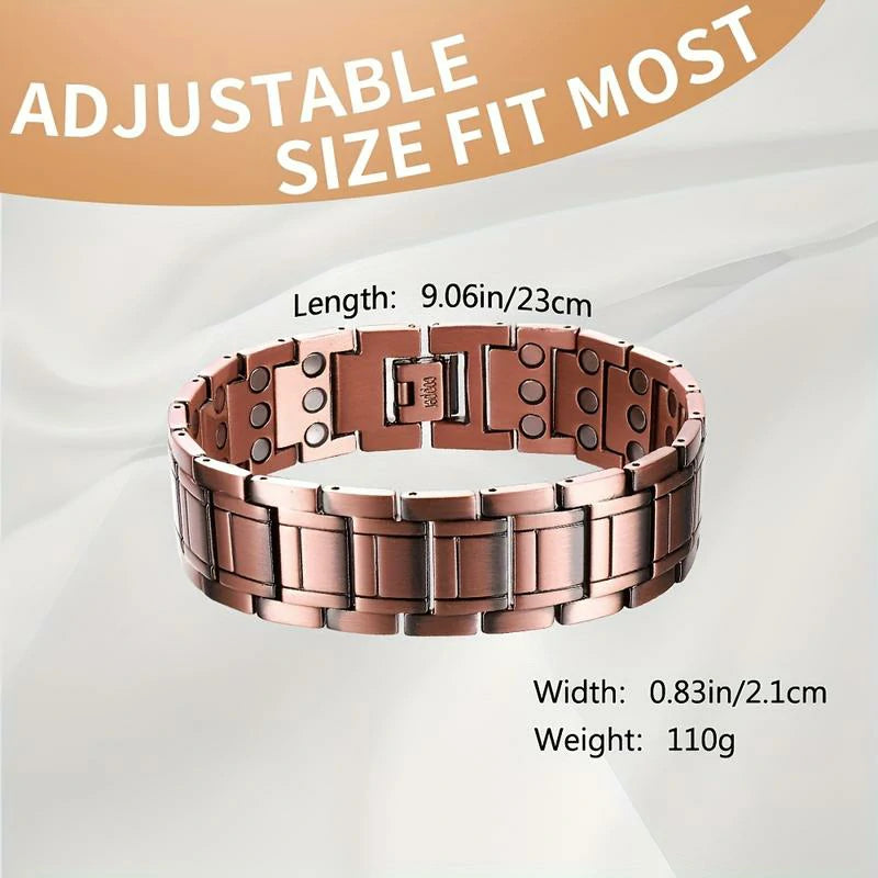 Mens Copper Magnetic Bracelet TRIPLE Power